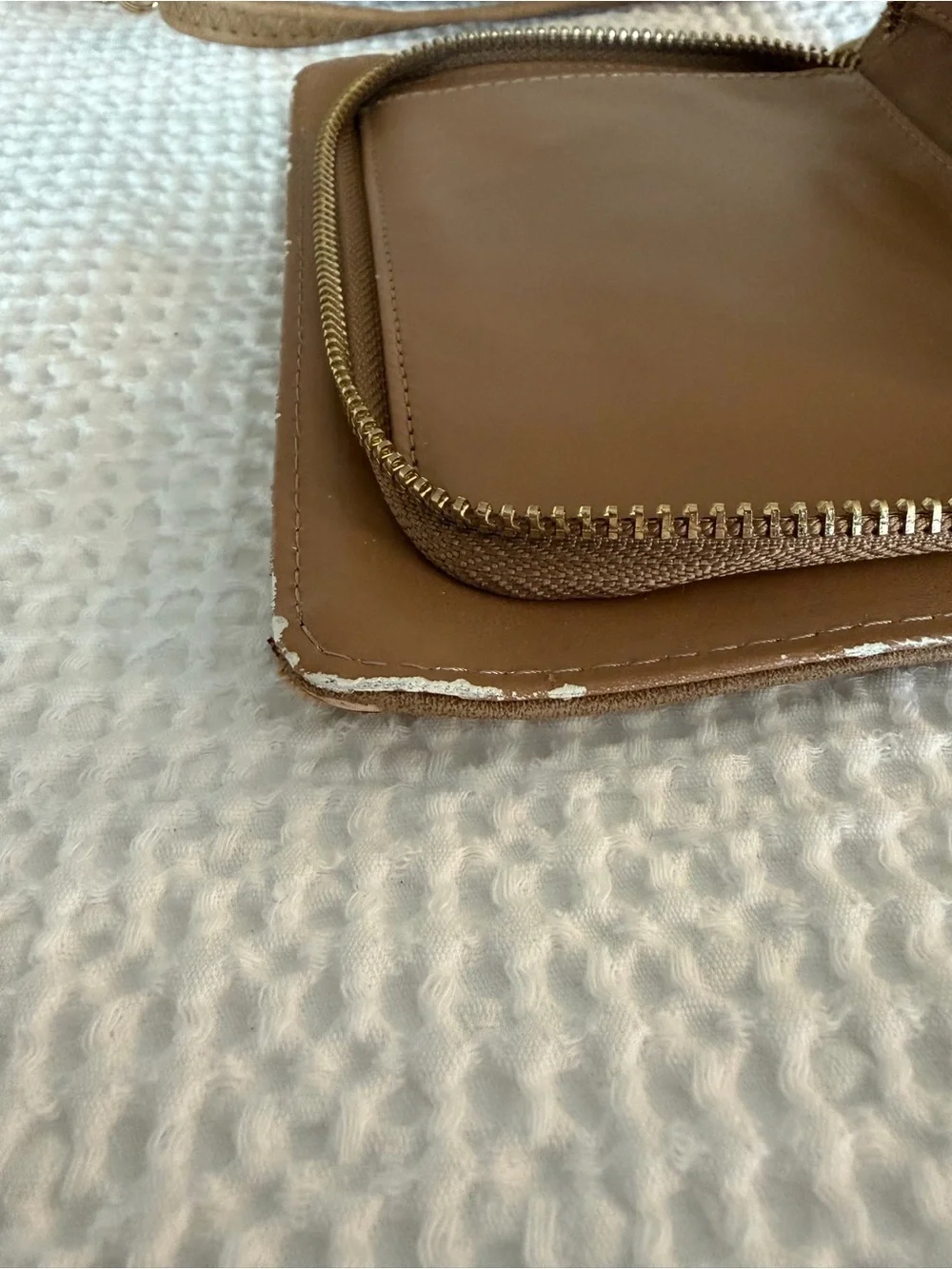 Tan Faux Leather Clutch